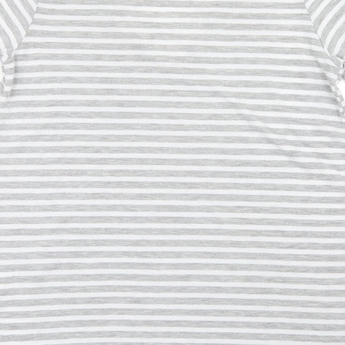 Papaya Womens Grey Striped  Basic T-Shirt Size M