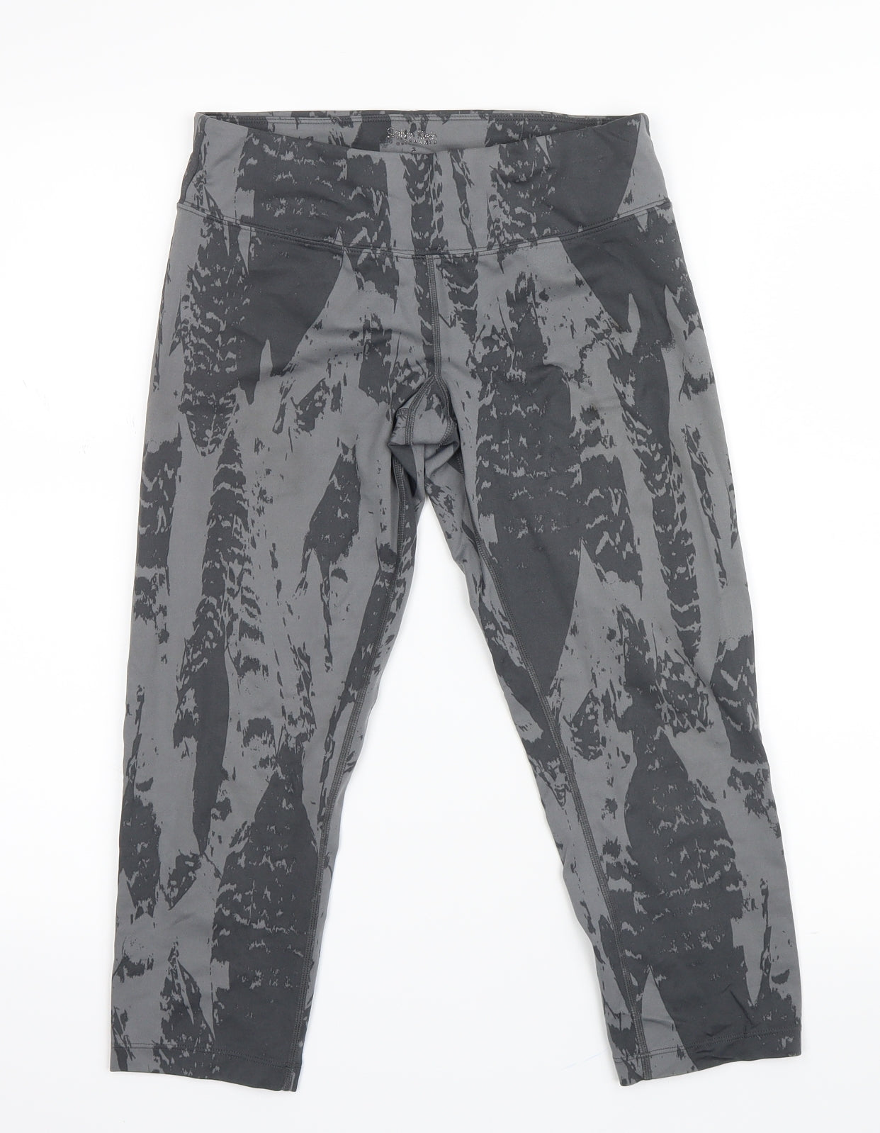 Calvin Klein Womens Grey Geometric  Cropped Leggings Size S L19 in