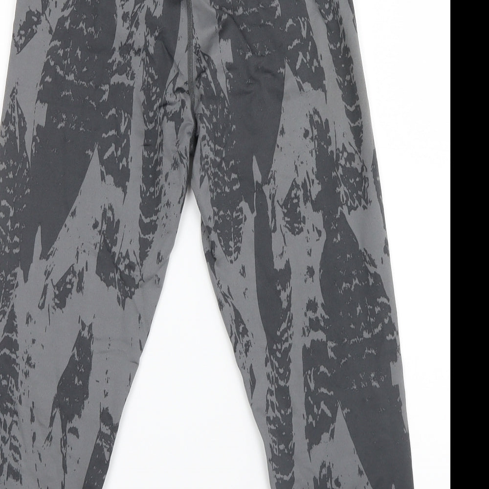 Calvin Klein Womens Grey Geometric  Cropped Leggings Size S L19 in