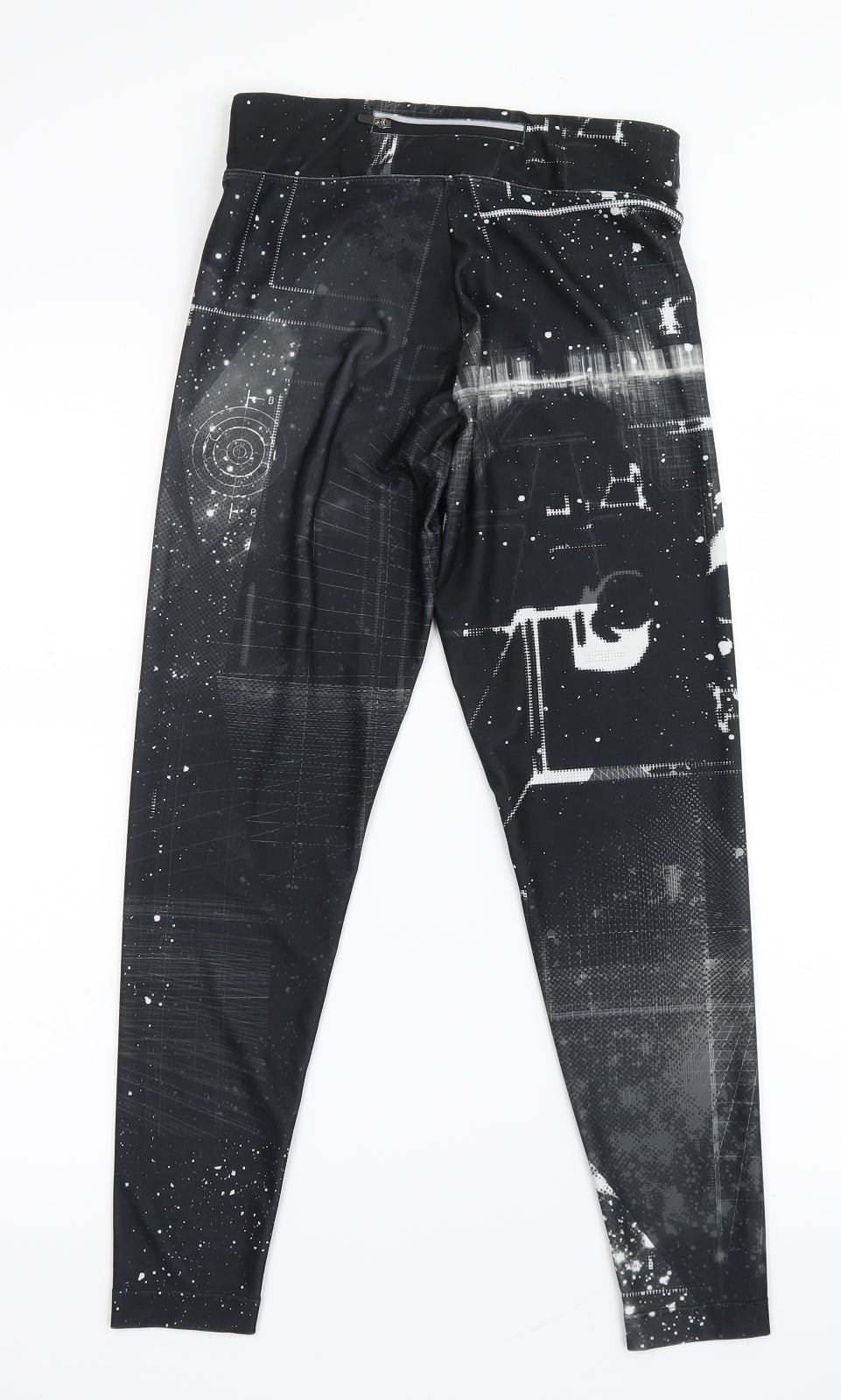 Oysho Womens Black Geometric  Cropped Leggings Size S L24.5 in