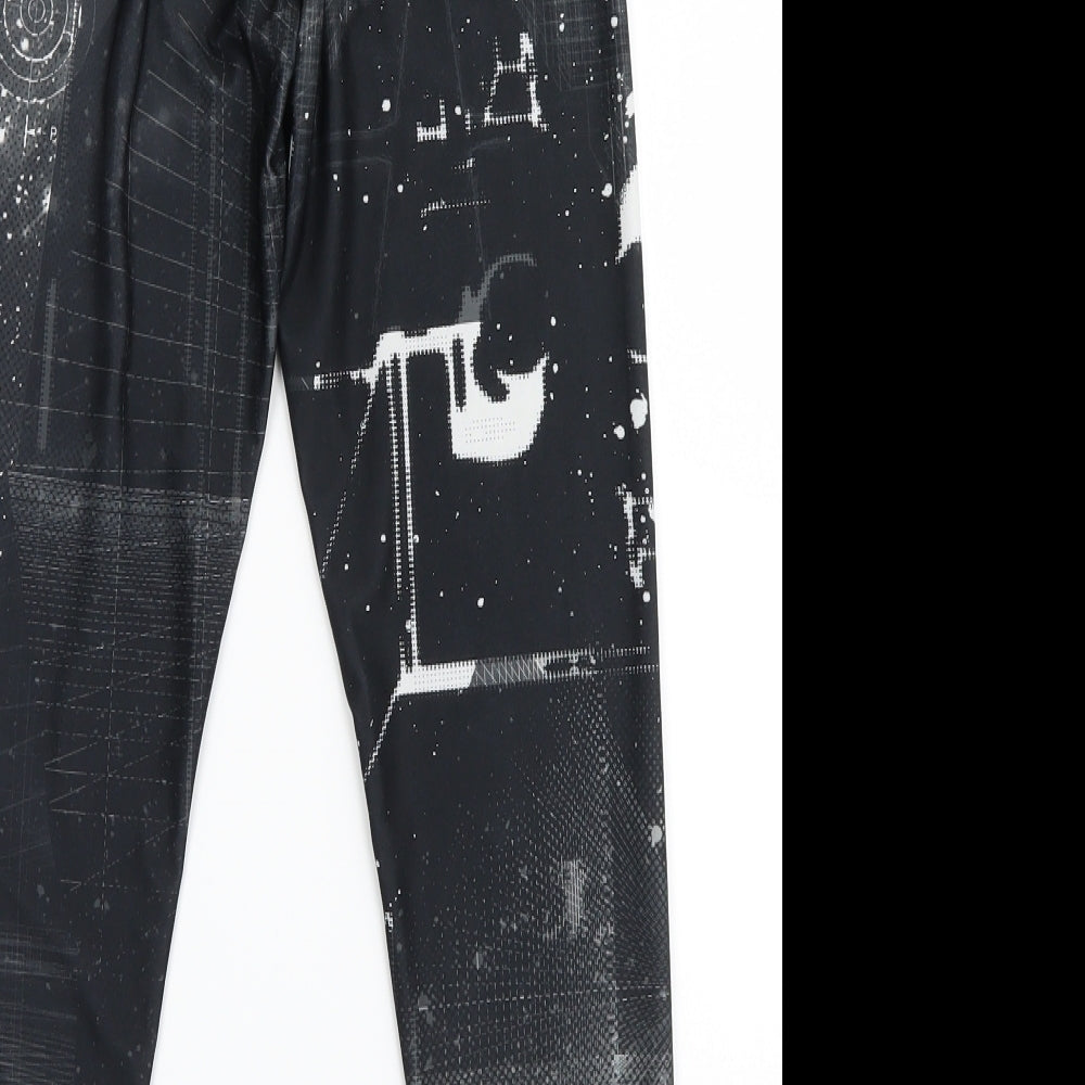 Oysho Womens Black Geometric  Cropped Leggings Size S L24.5 in