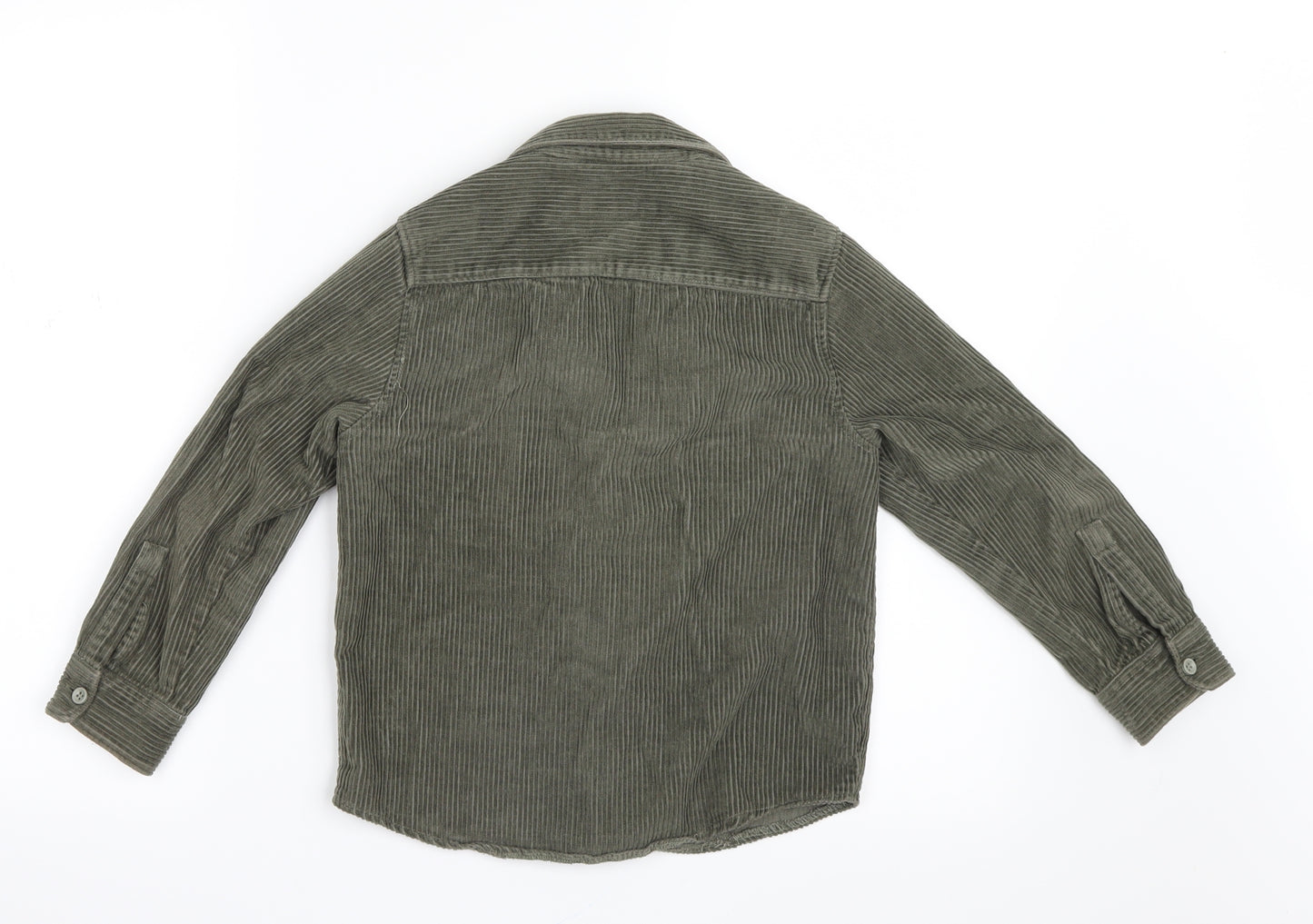 Zara Boys Green  Velvet Basic Button-Up Size 7 Years