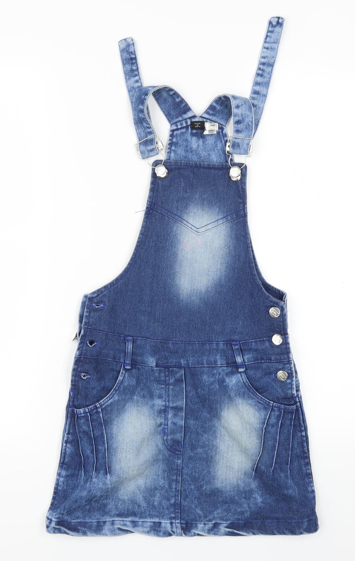 Preworn Womens Blue Denim Pinafore/Dungaree Dress Size 6