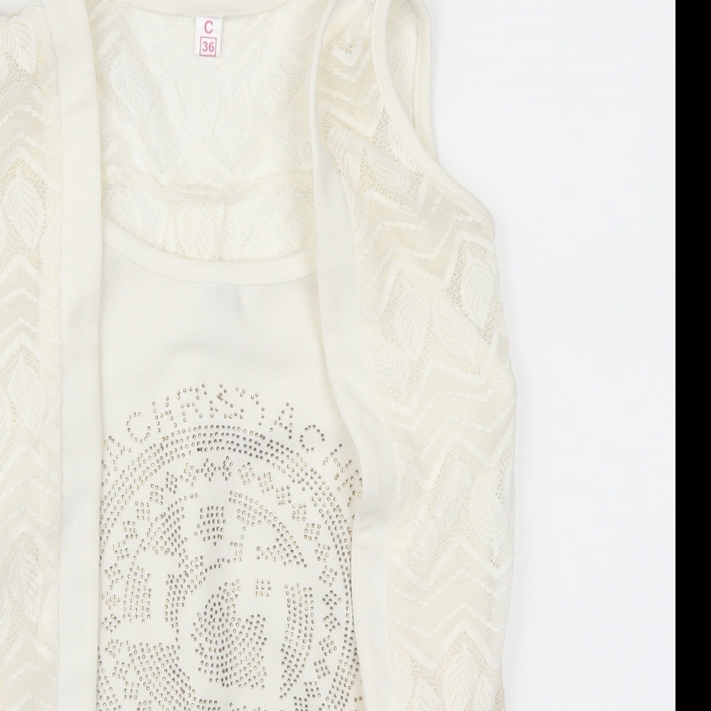 Preworn Womens White   Basic Tank Size 8