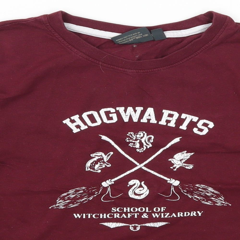 Primark Girls Red   Basic T-Shirt Size 9-10 Years  - Harry Potter Hogwarts