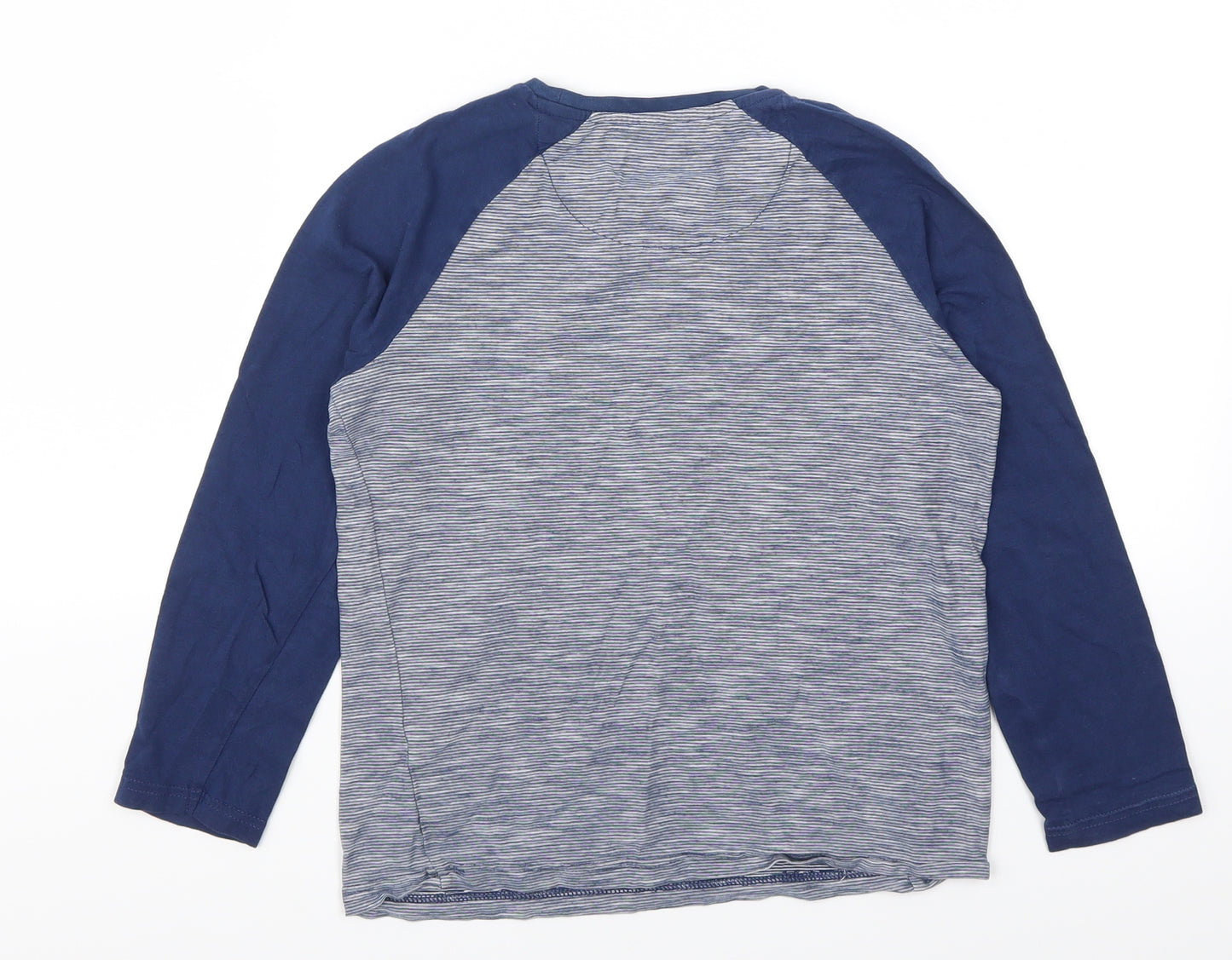 Marks and Spencer Boys Blue Striped  Basic T-Shirt Size 9-10 Years