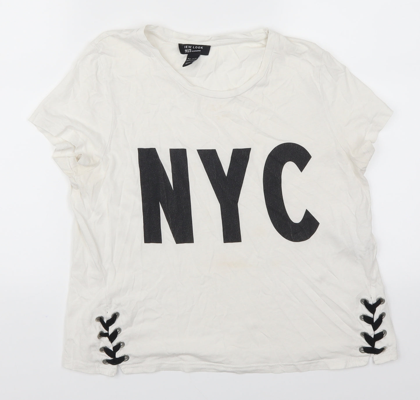 New Look Girls White   Basic T-Shirt Size 14-15 Years  - NYC