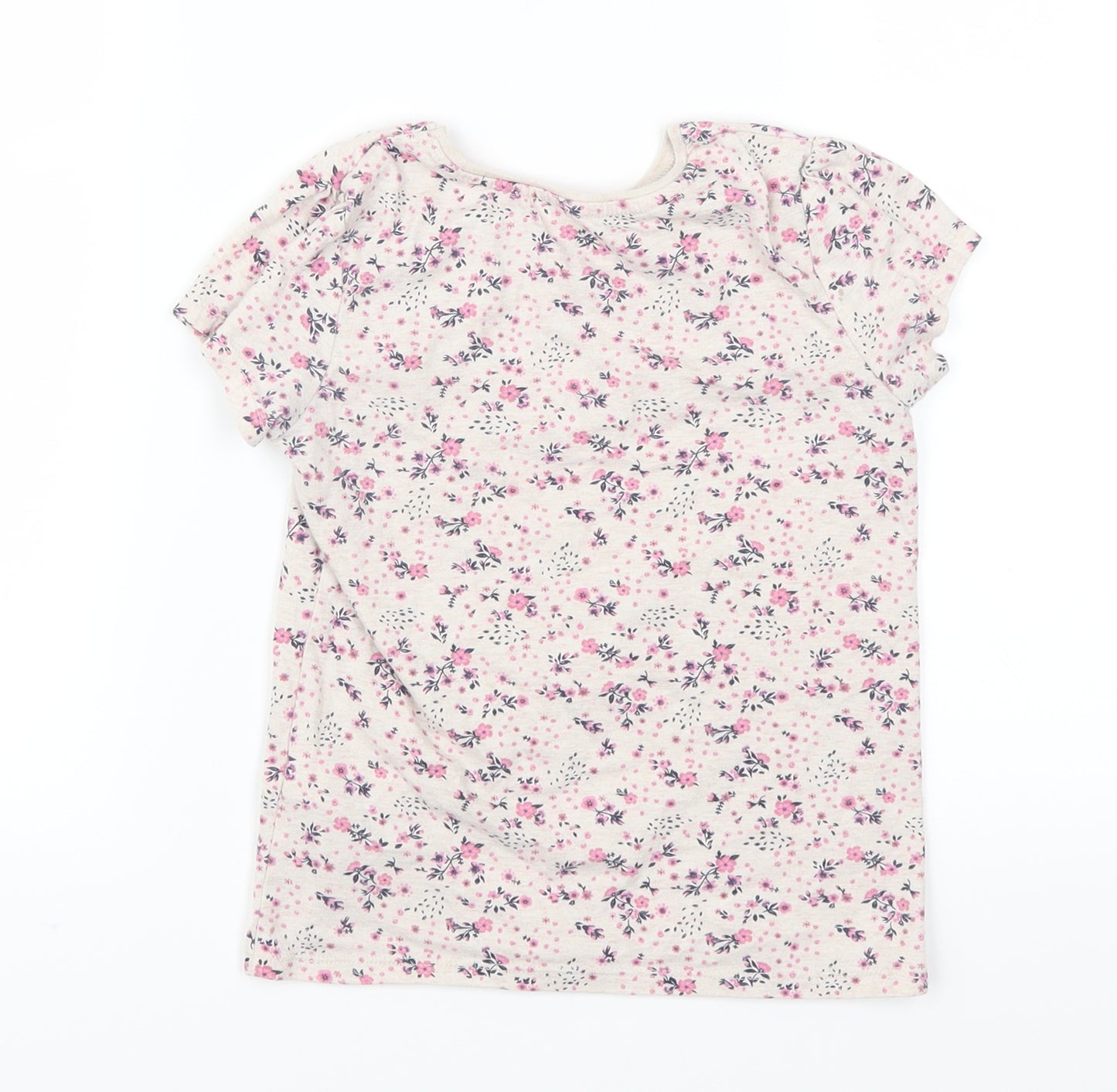 Young Dimension Girls Pink Floral  Basic T-Shirt Size 6-7 Years
