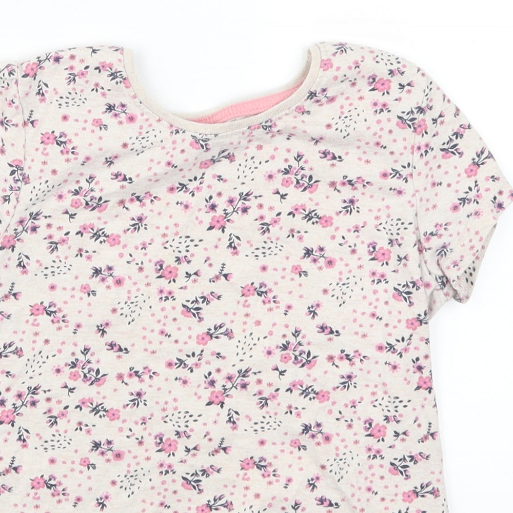 Young Dimension Girls Pink Floral  Basic T-Shirt Size 6-7 Years