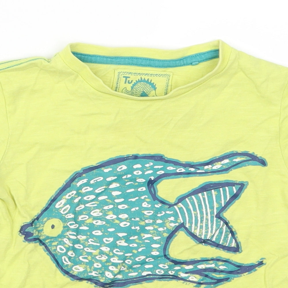 TU Boys Green   Basic T-Shirt Size 18-24 Months  - Fish
