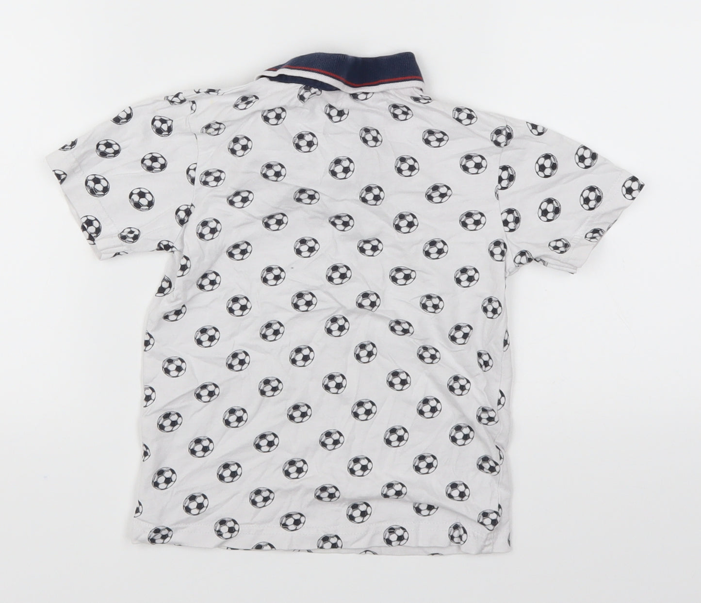 Matalan Boys White   Basic Polo Size 3-4 Years  - Footballs