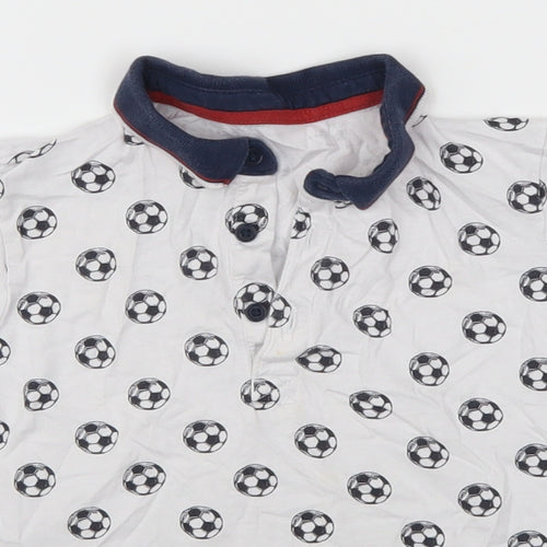 Matalan Boys White   Basic Polo Size 3-4 Years  - Footballs