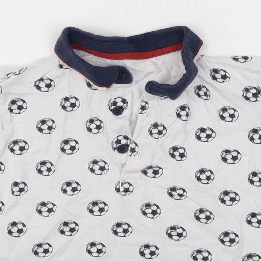Matalan Boys White   Basic Polo Size 3-4 Years  - Footballs