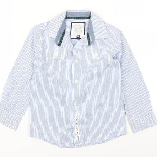Cool Club Boys Blue Striped  Basic Button-Up Size 5 Years