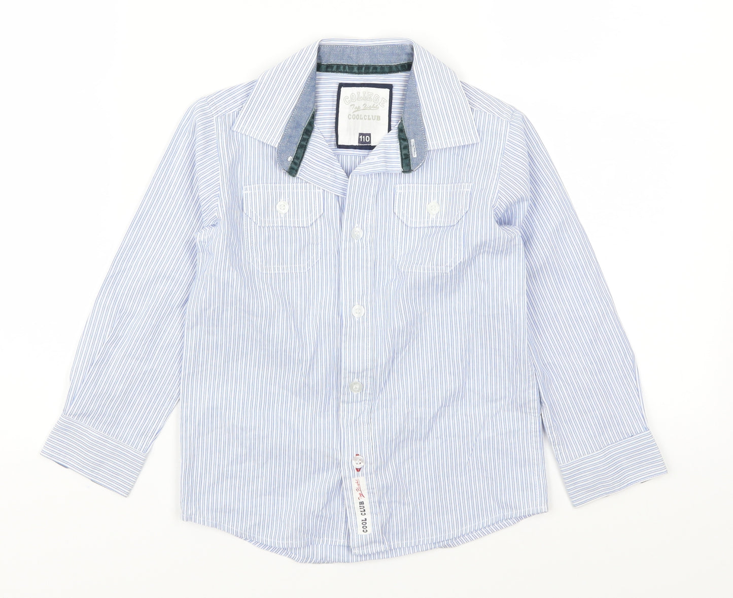 Cool Club Boys Blue Striped  Basic Button-Up Size 5 Years