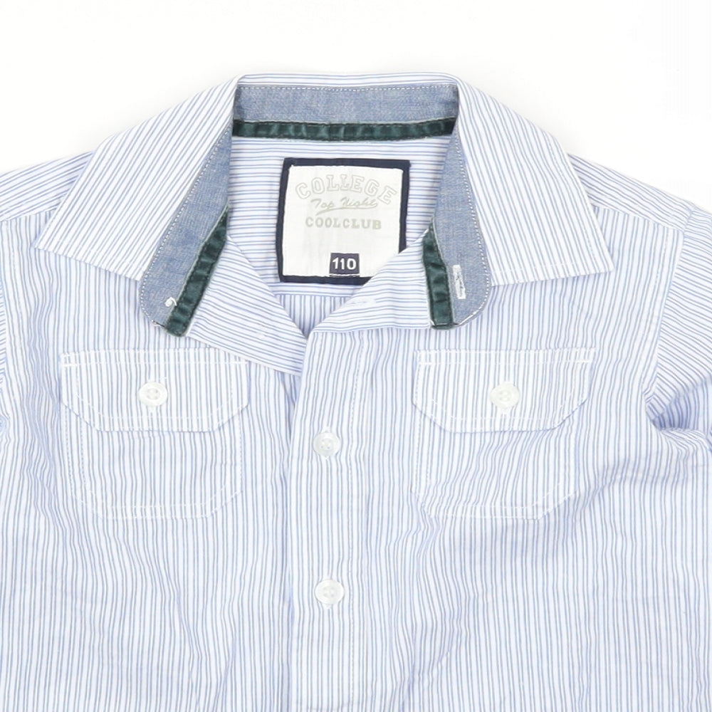Cool Club Boys Blue Striped  Basic Button-Up Size 5 Years