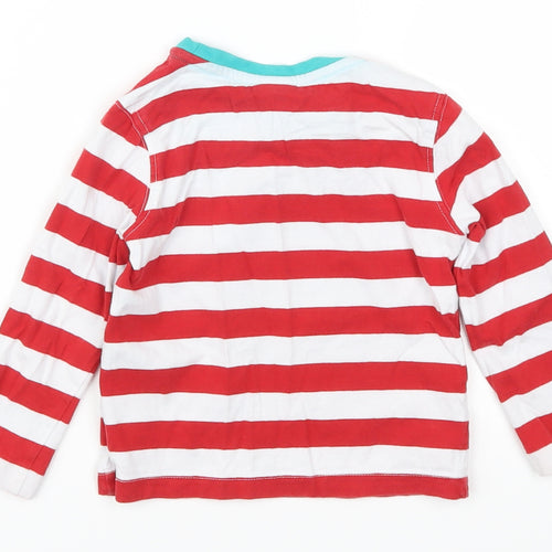Mini Club Boys Red Striped  Basic T-Shirt Size 18-24 Months  - Truck