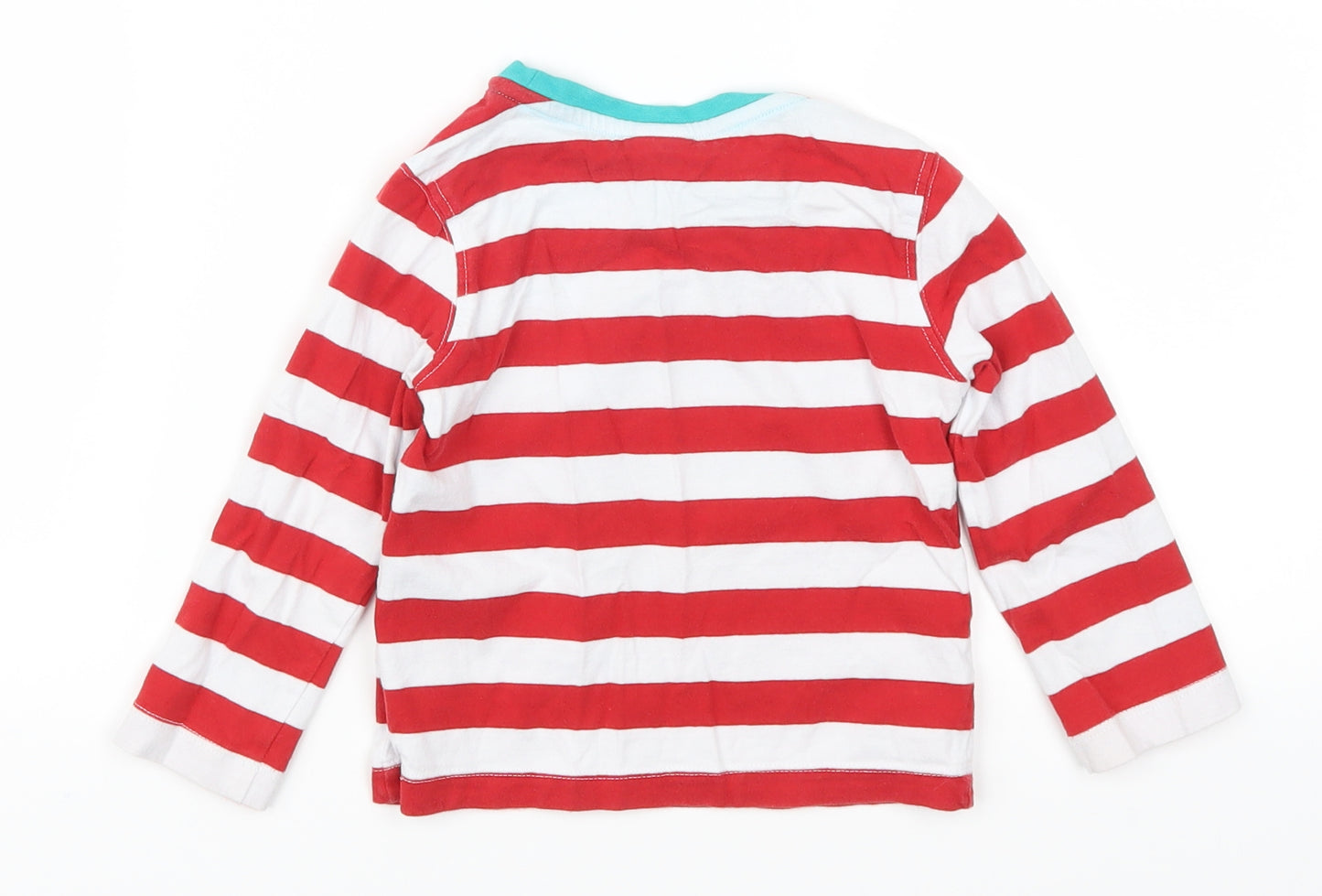 Mini Club Boys Red Striped  Basic T-Shirt Size 18-24 Months  - Truck