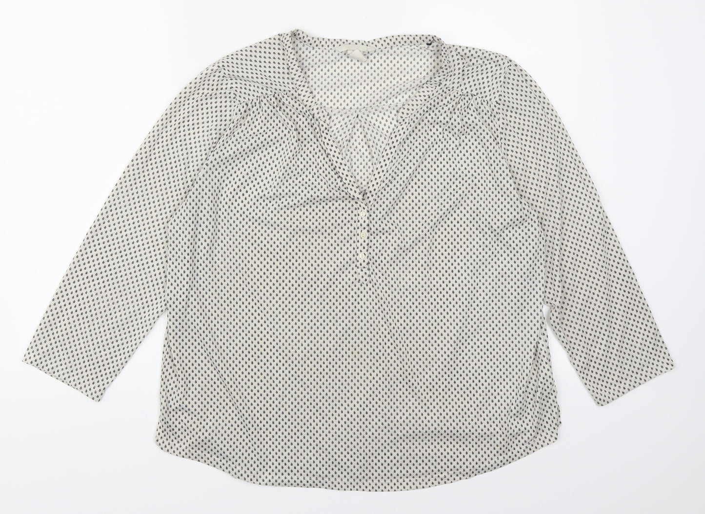 H&M Womens Beige Geometric  Basic T-Shirt Size L