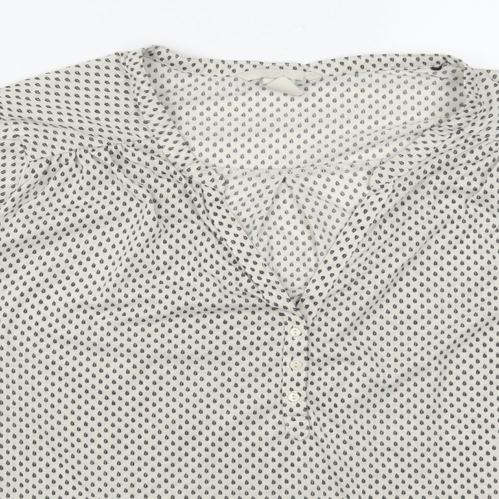 H&M Womens Beige Geometric  Basic T-Shirt Size L