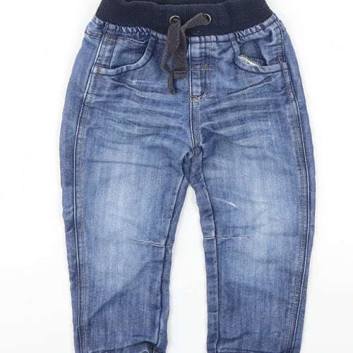 Preworn Boys Blue  Denim Cargo Jeans Size 18-24 Months