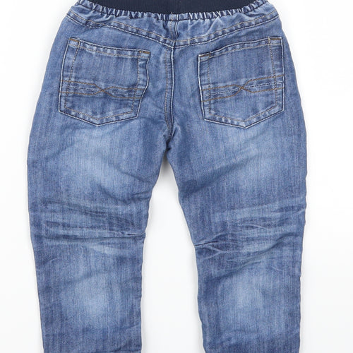 Preworn Boys Blue  Denim Cargo Jeans Size 18-24 Months