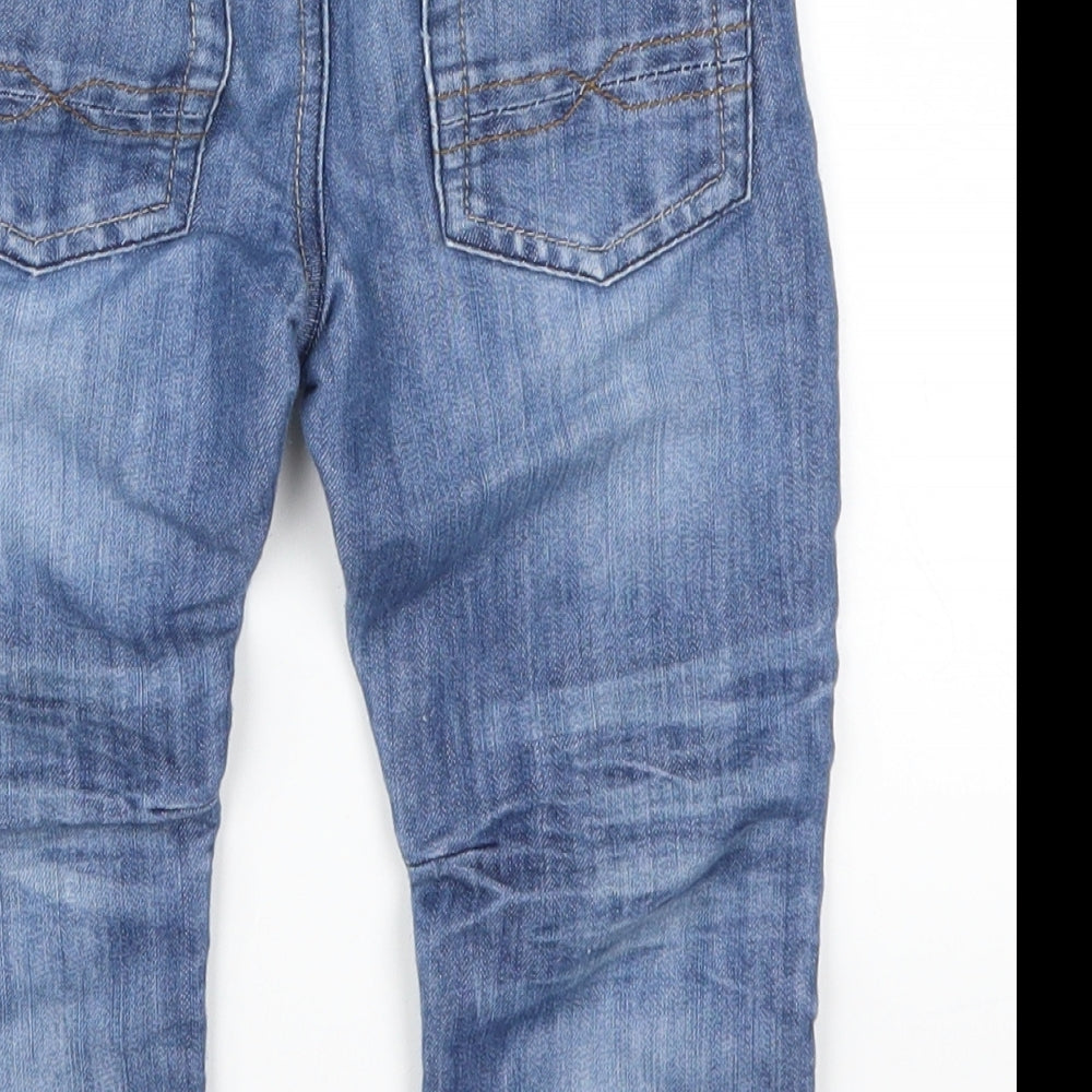 Preworn Boys Blue  Denim Cargo Jeans Size 18-24 Months