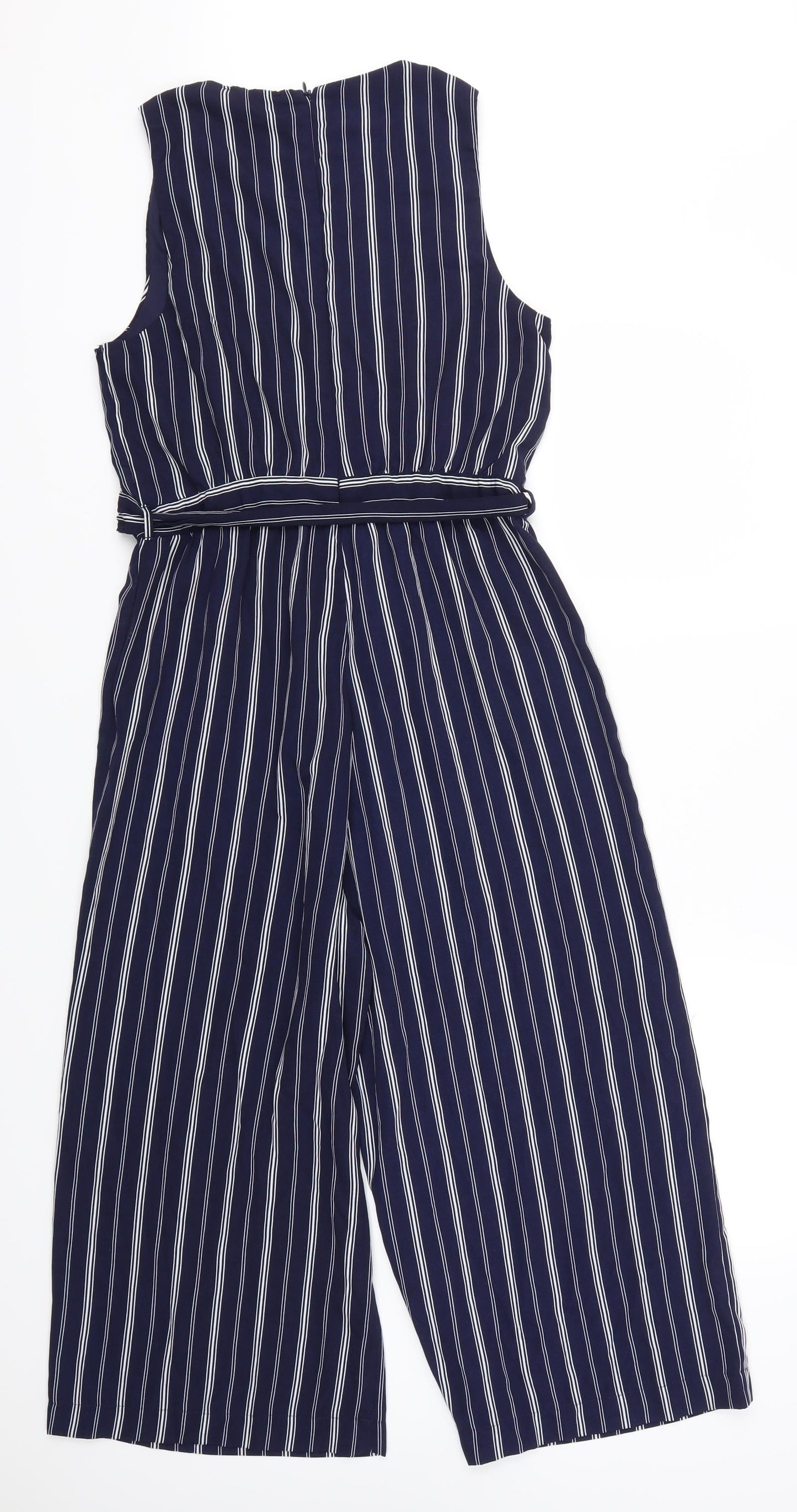New Look Womens Blue Striped  Jumpsuit One-Piece Size 10 L20 in