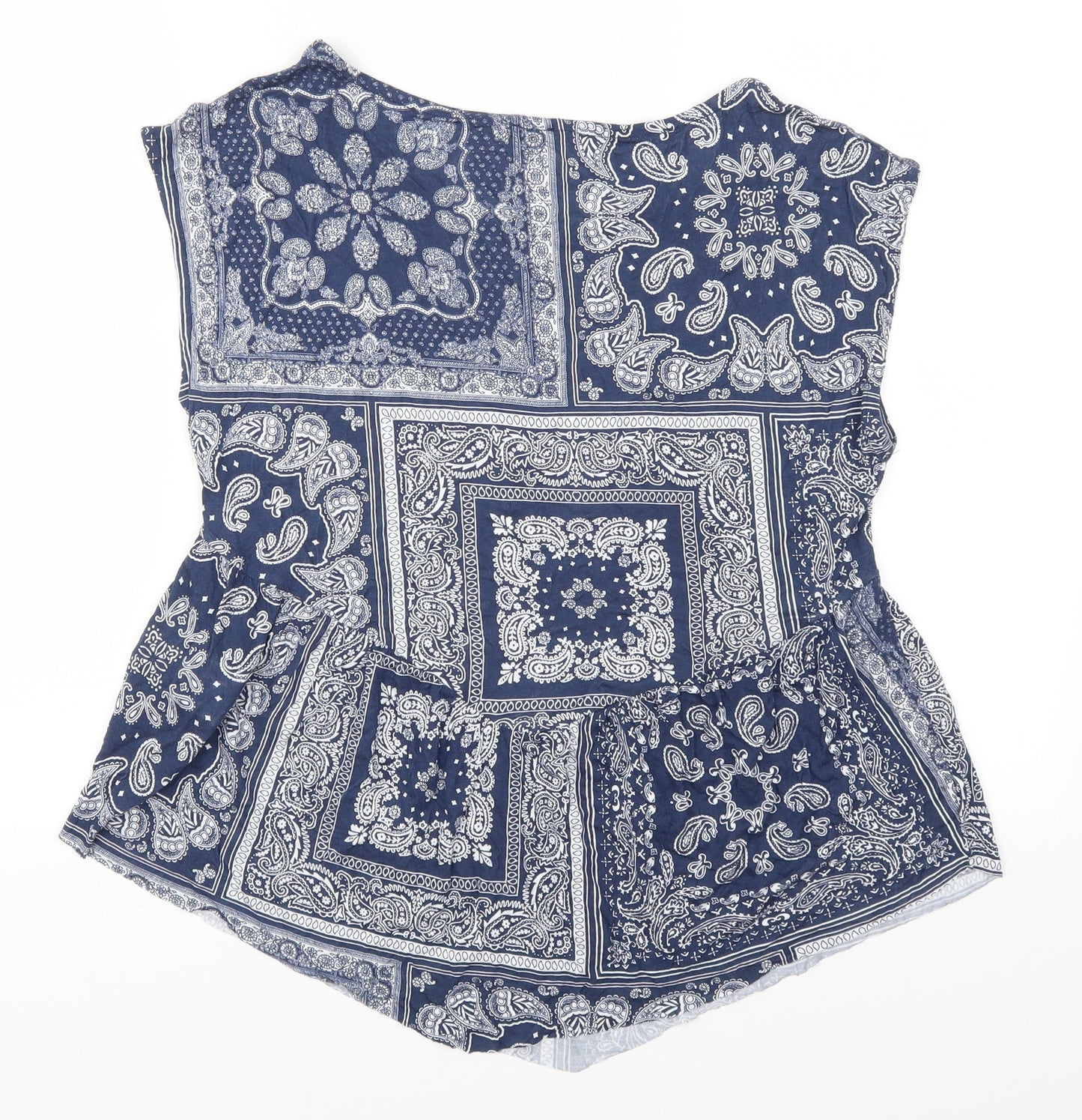 Pimkie Womens Blue Paisley  Basic T-Shirt Size M