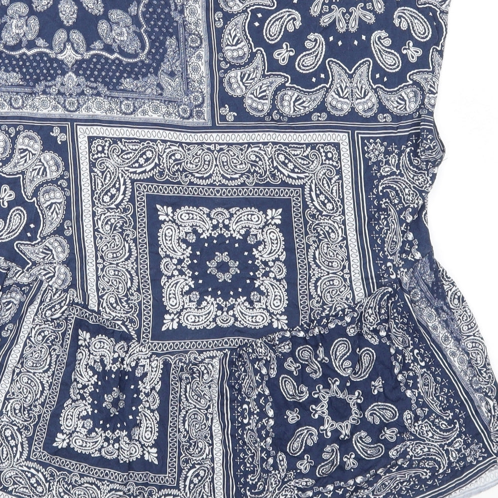 Pimkie Womens Blue Paisley  Basic T-Shirt Size M