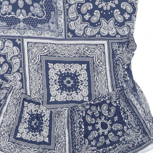 Pimkie Womens Blue Paisley  Basic T-Shirt Size M