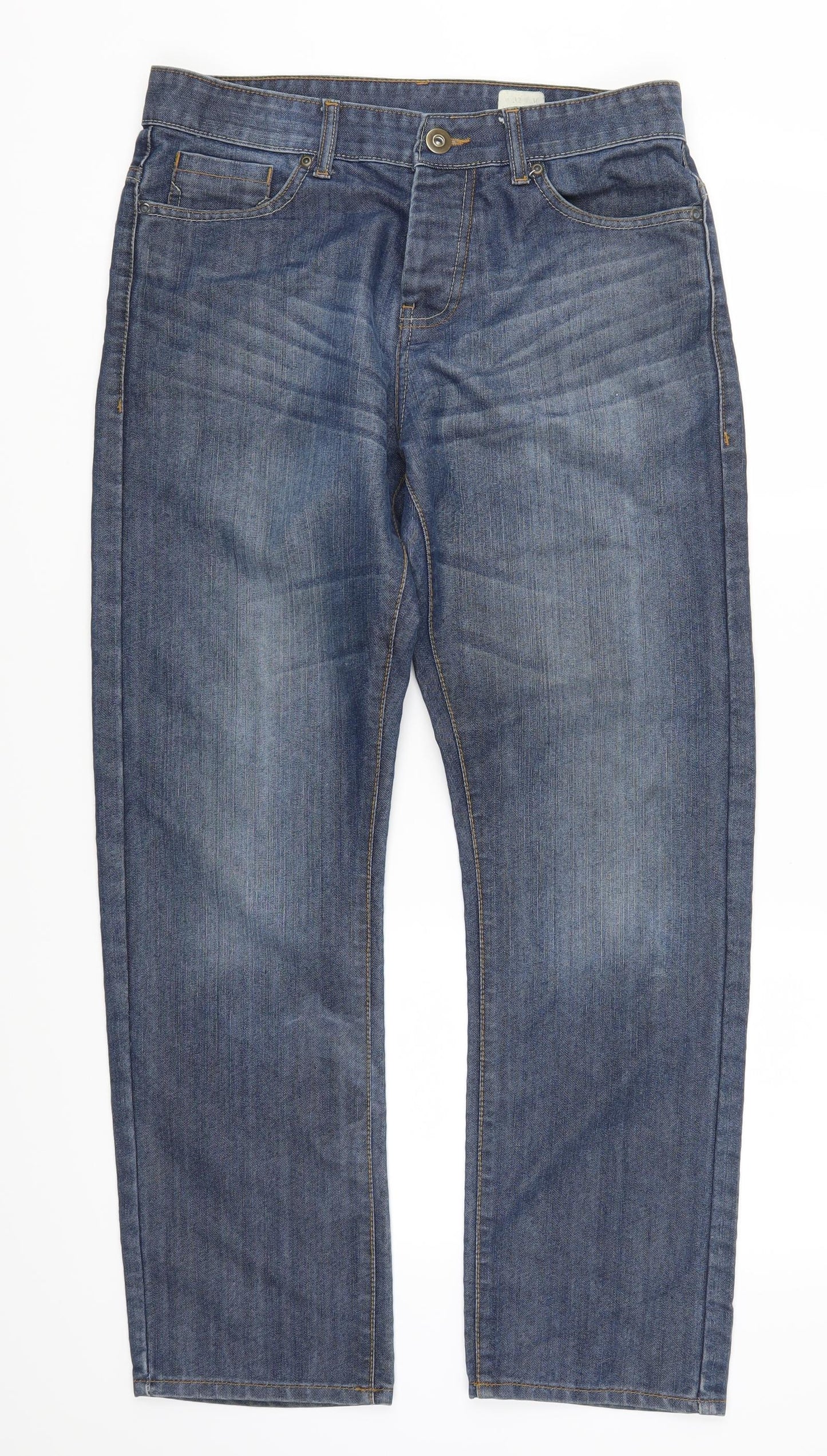 Preworn Mens Blue  Denim Straight Jeans Size 32 L29 in
