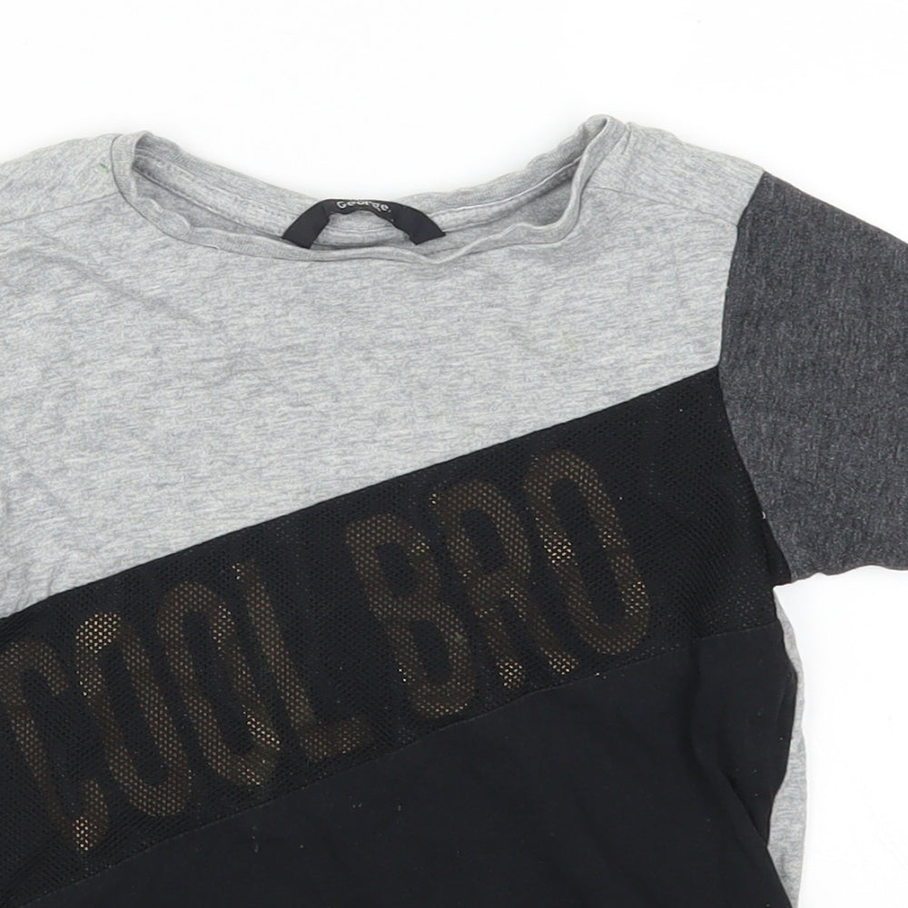 George Boys Grey Colourblock  Basic T-Shirt Size 3-4 Years  - Cool Bro