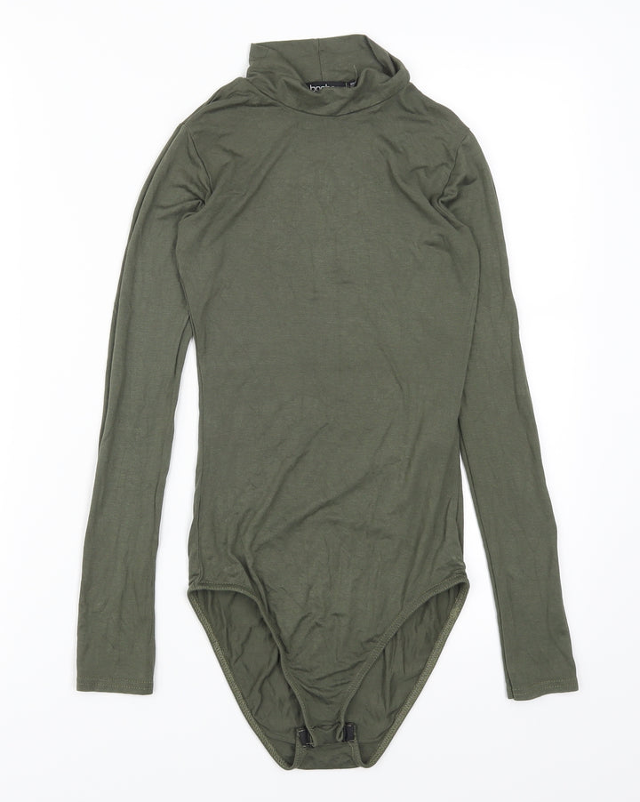 Boohoo Womens Green Bodysuit One-Piece Size 6