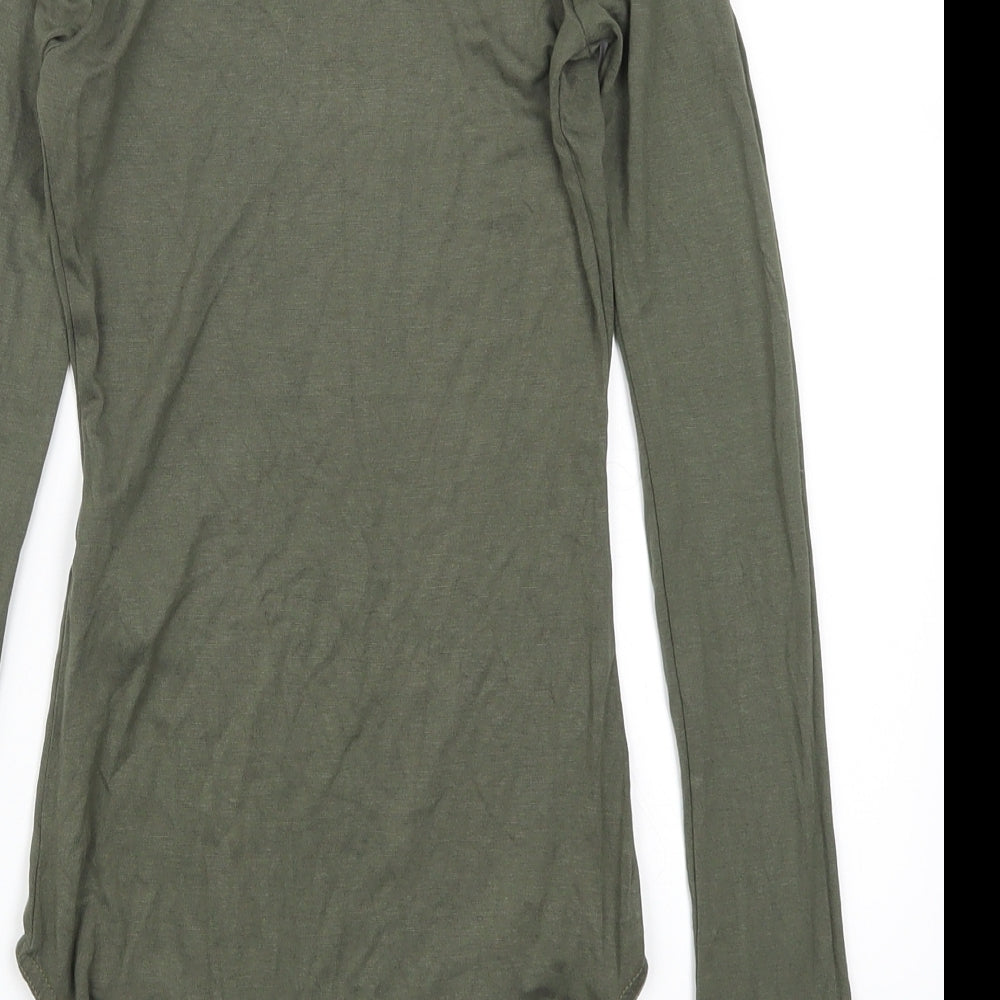 Boohoo Womens Green   Bodysuit One-Piece Size 6