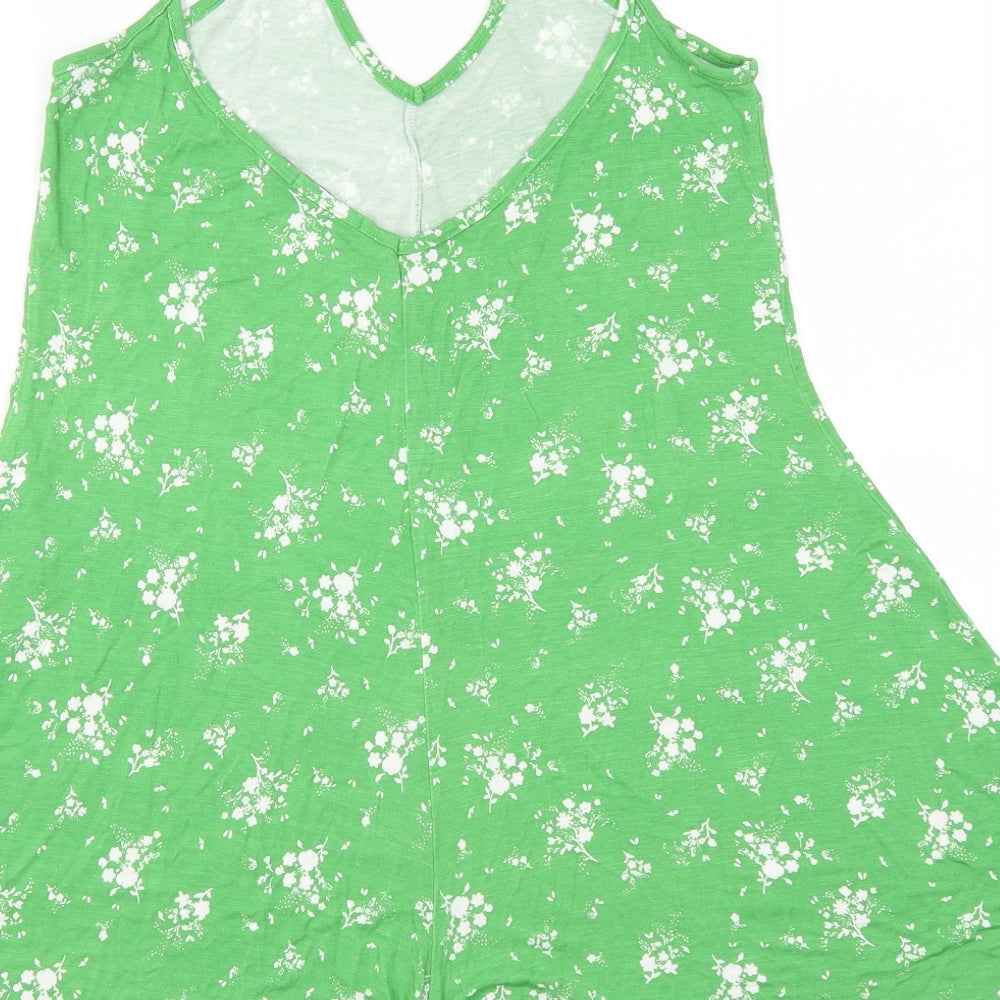 Boohoo Womens Green Flecked  Playsuit One-Piece Size 12 L4 in