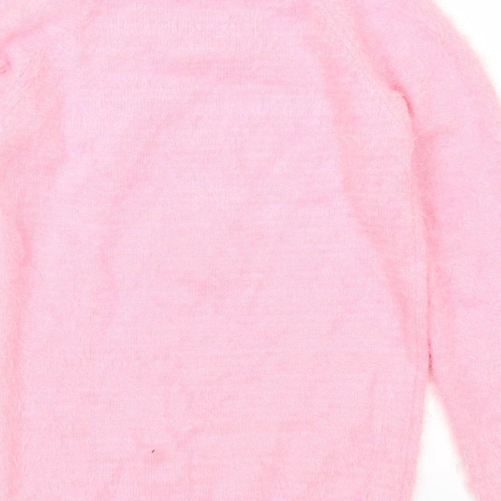 Matalan Girls Pink   Pullover Jumper Size 12 Years  - Watch Out Rudolph Unicorn