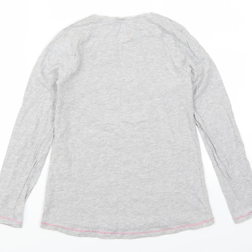 Mtalan Girls Grey   Basic T-Shirt Size 11 Years  - Girls Can Do Anything
