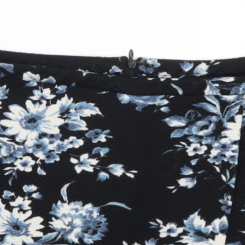 New Look Womens Blue Floral  Mini Skort Size 10