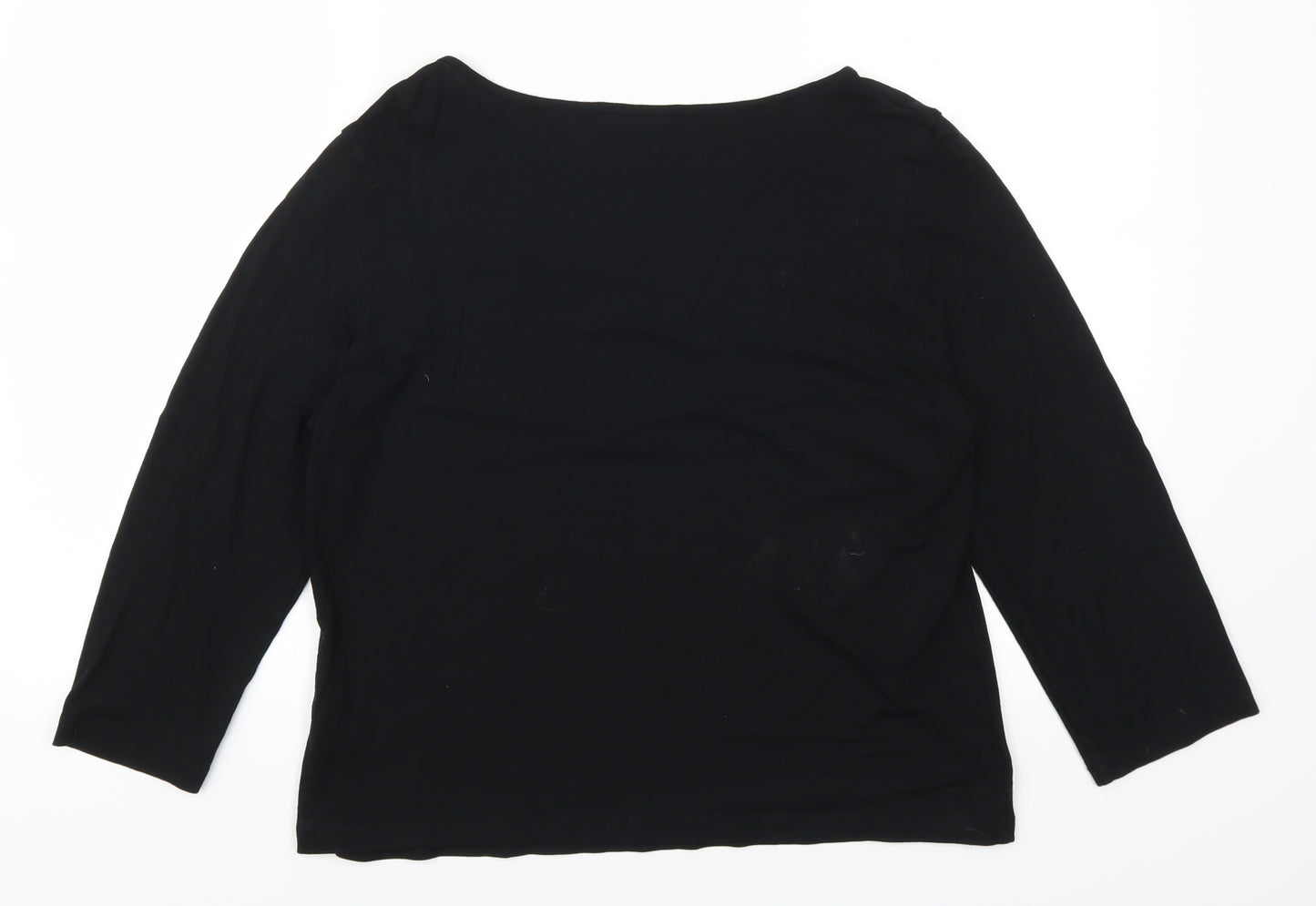 Marks and Spencer Womens Black   Basic T-Shirt Size 14  - Bow