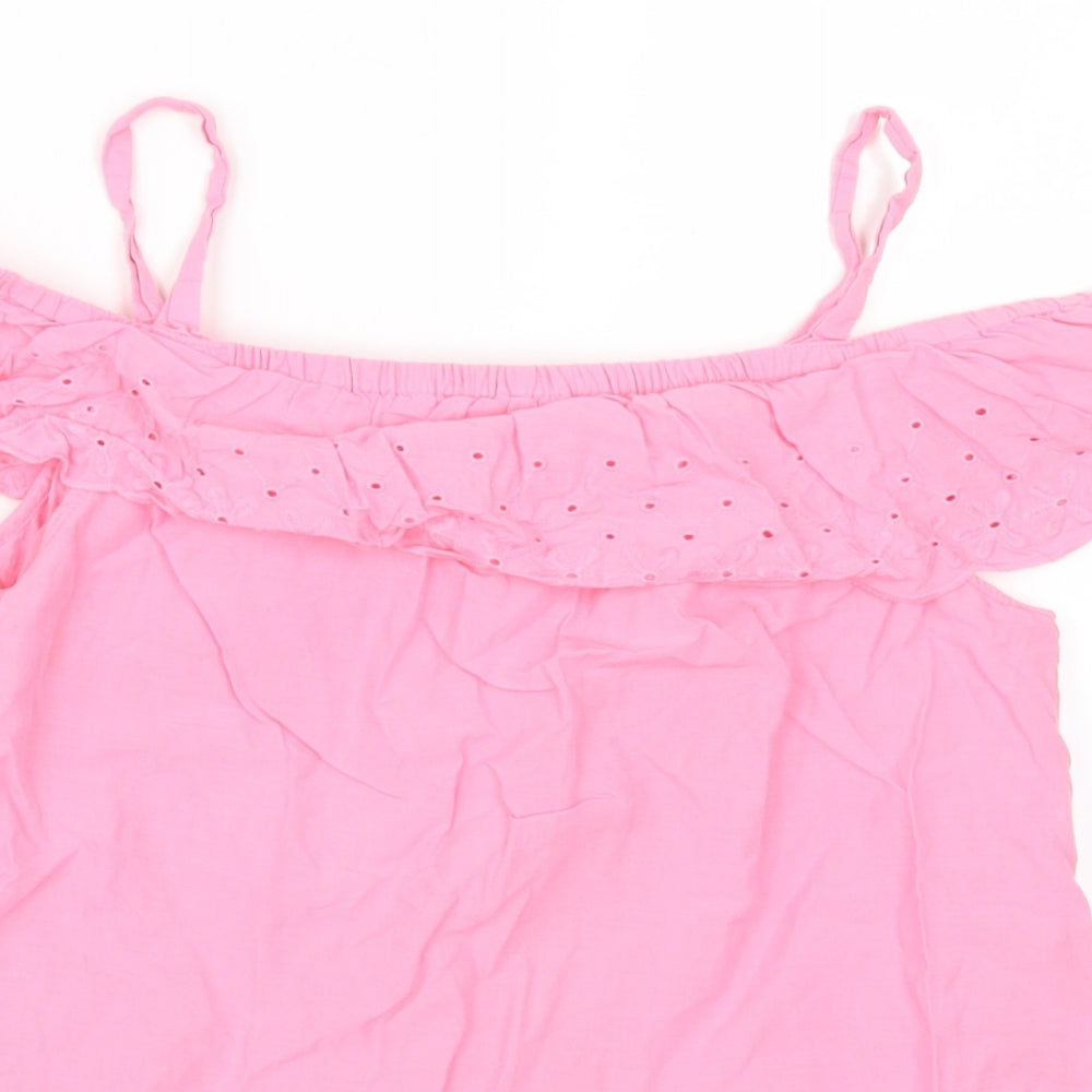 George Girls Pink   Basic T-Shirt Size 11-12 Years