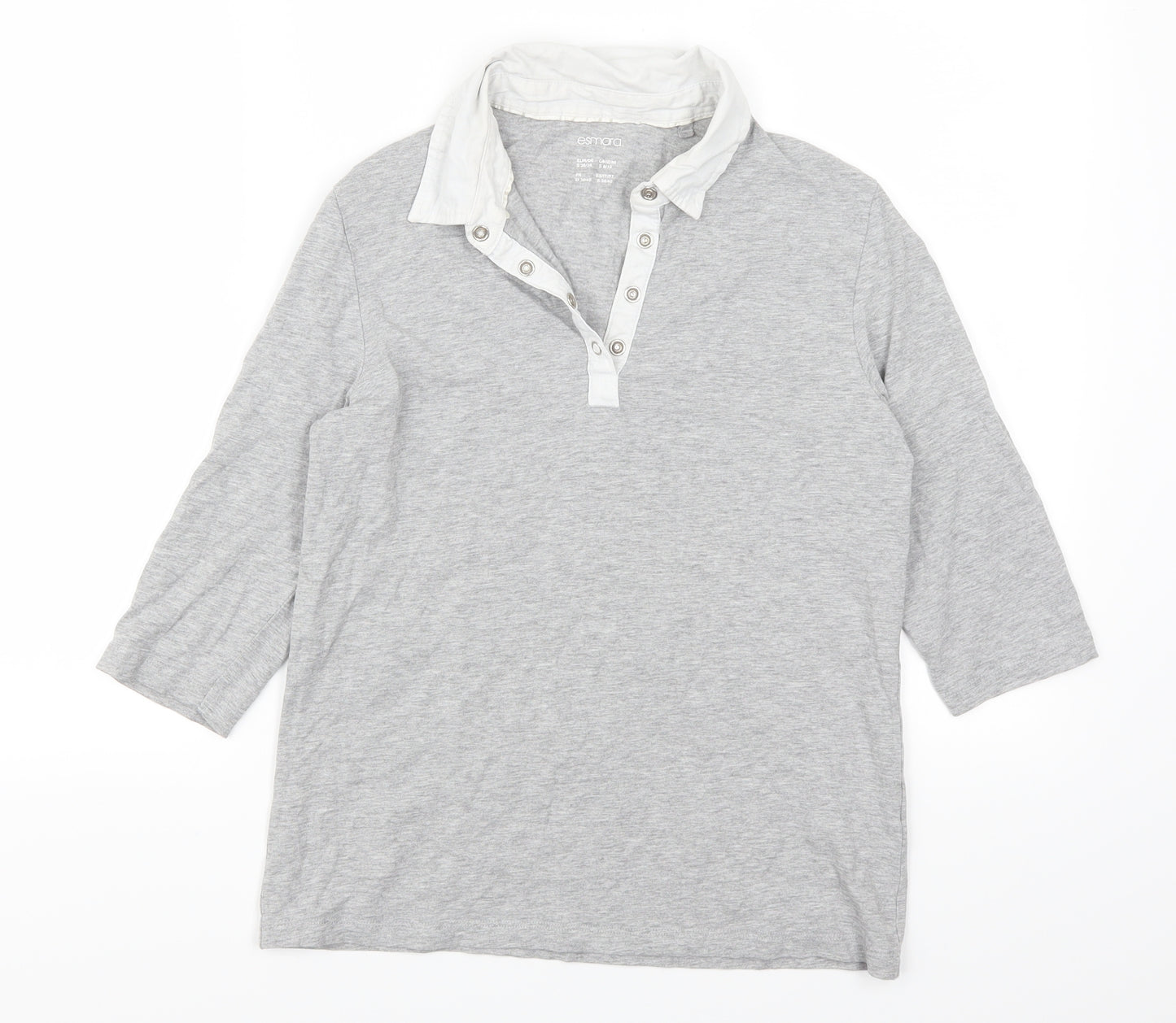 ESMARA Womens Grey   Basic T-Shirt Size 8