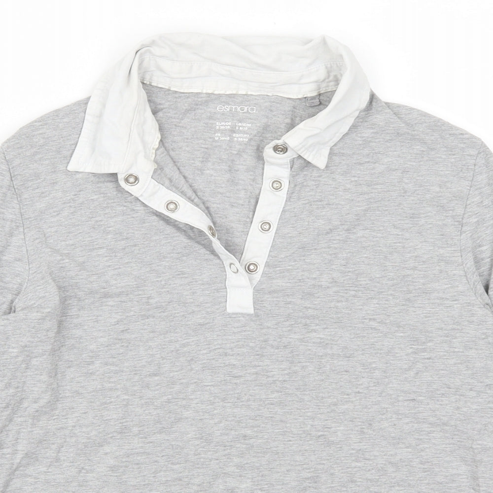 ESMARA Womens Grey   Basic T-Shirt Size 8