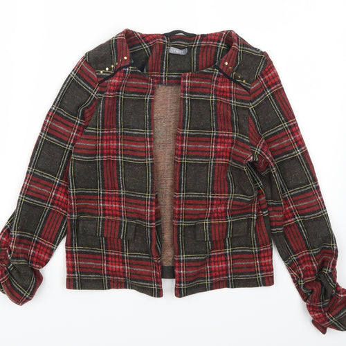 NEXT Girls Red Check  Jacket  Size 7 Years  - Green
