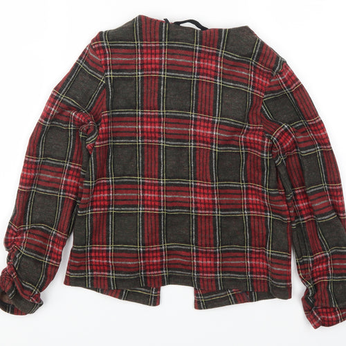 NEXT Girls Red Check  Jacket  Size 7 Years  - Green