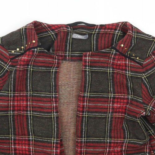 NEXT Girls Red Check  Jacket  Size 7 Years  - Green