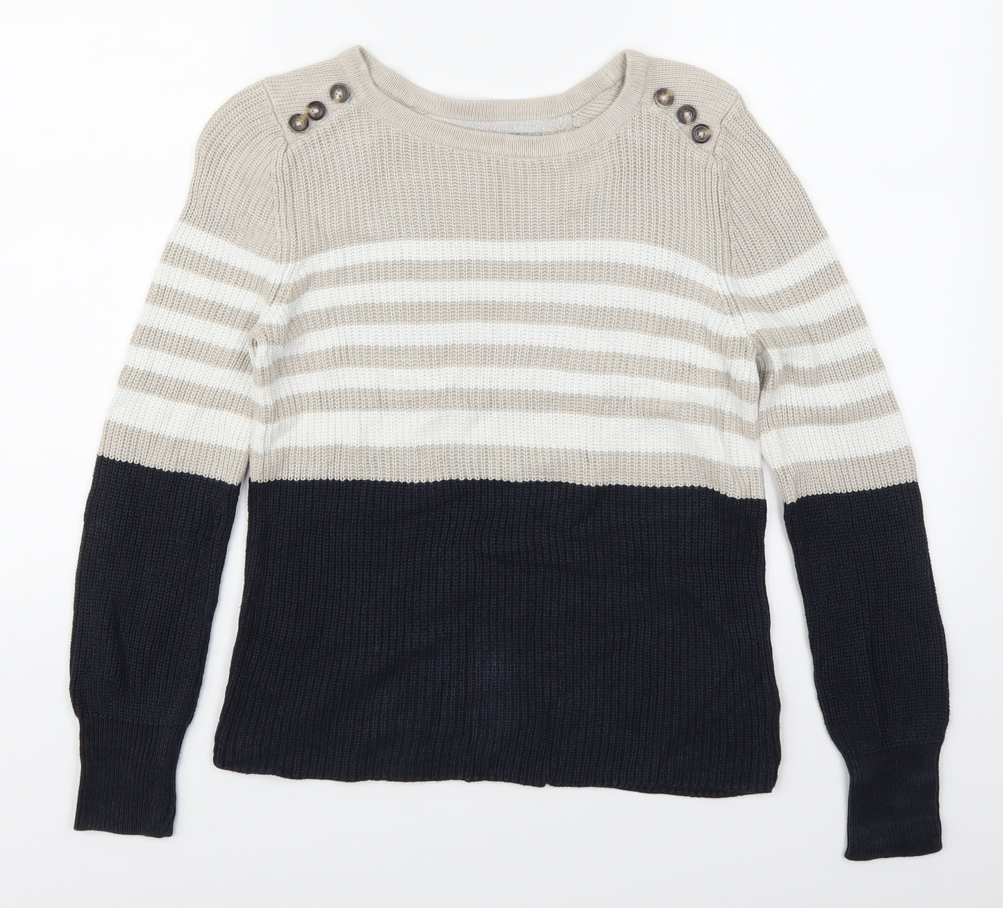 NEXT Womens Beige Striped  Pullover Jumper Size 12