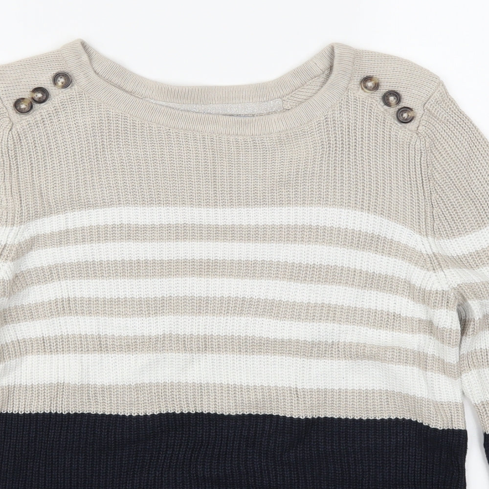 NEXT Womens Beige Striped  Pullover Jumper Size 12