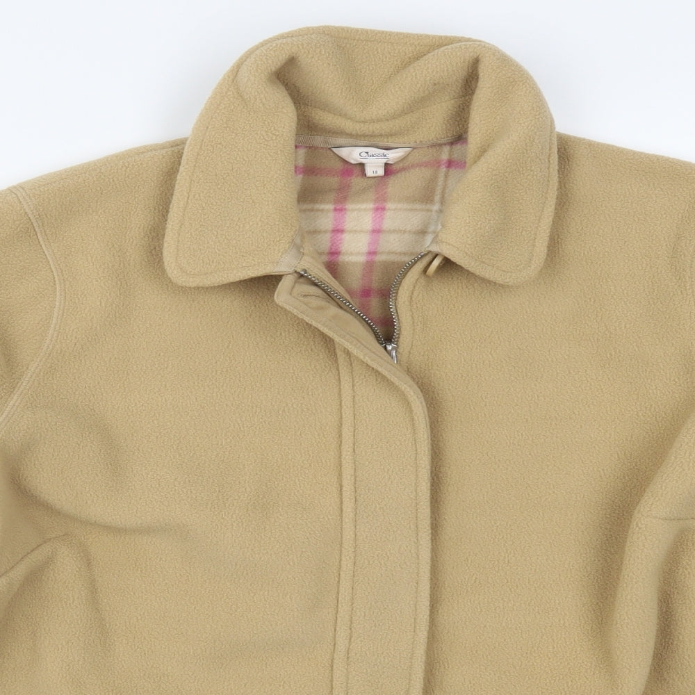 Marks and Spencer Womens Beige  Fleece Jacket  Size 18