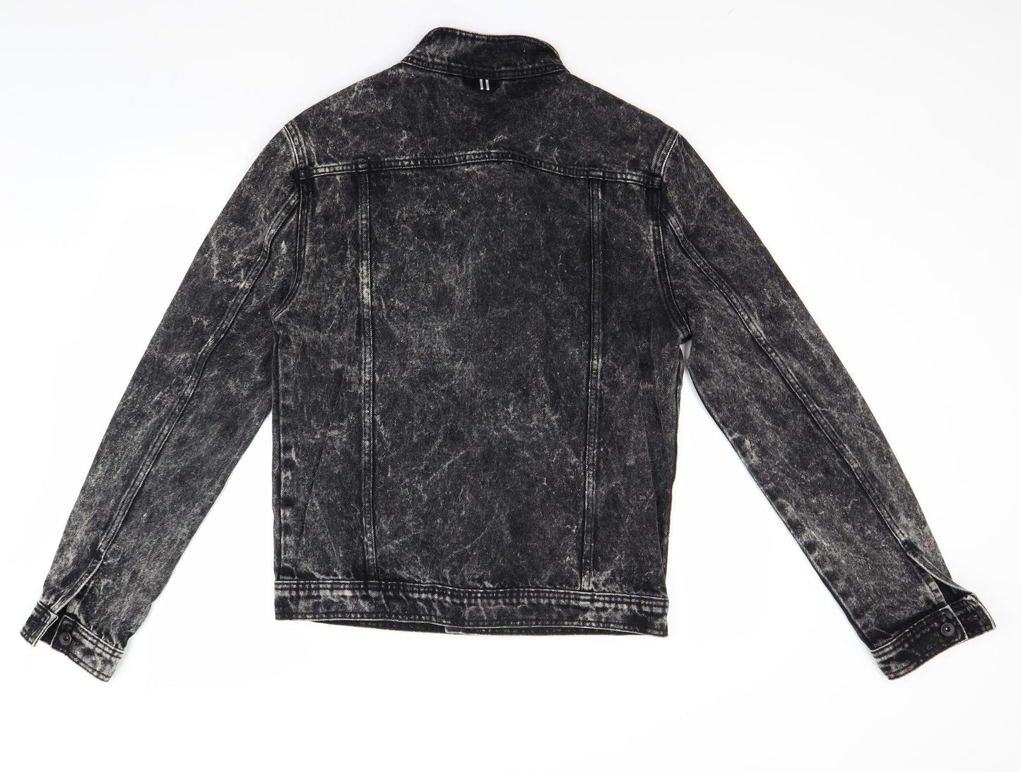 Preworn Mens Black  Denim Jacket Coat Size M